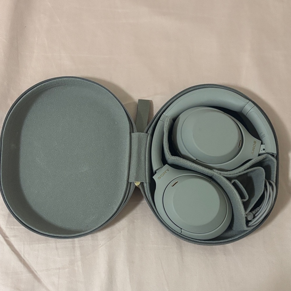 Sony Wireless 1000xXM4 Headphones in Taupe with Case